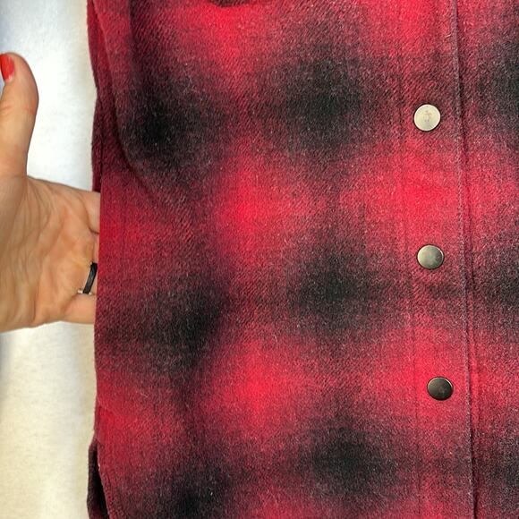 Smartwool Merino Wool Shacket Jacket Red Black Plaid Anchor Line Women’s Size XS - Picture 11 of 11